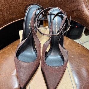 Chic Brown Heels with Ankle Strap